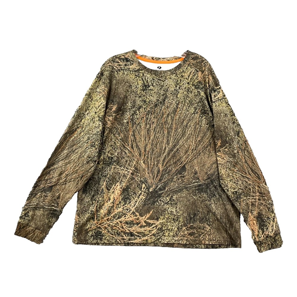 Mossy Oak Shirt Mens XL Green‎ Realtree Brush Camouflage Outdoor Gear Hunting